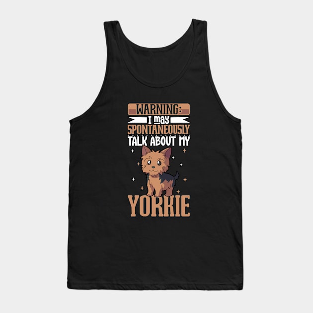 Yorkshire Terrier lover Tank Top by Modern Medieval Design